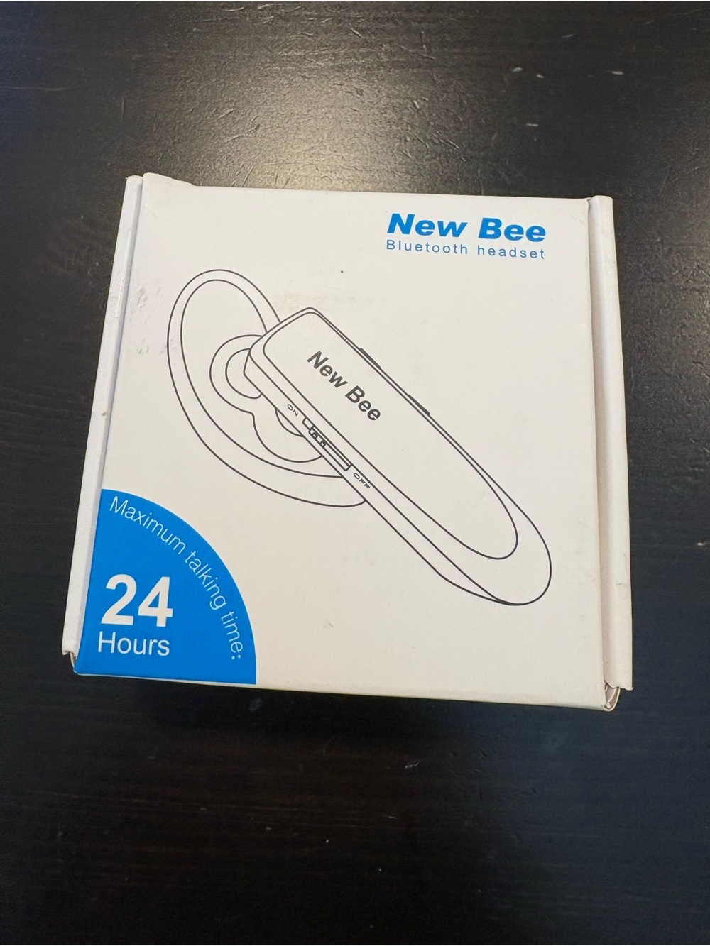 New Bee Bluetooth Headset – White Wireless Earhook Earbud